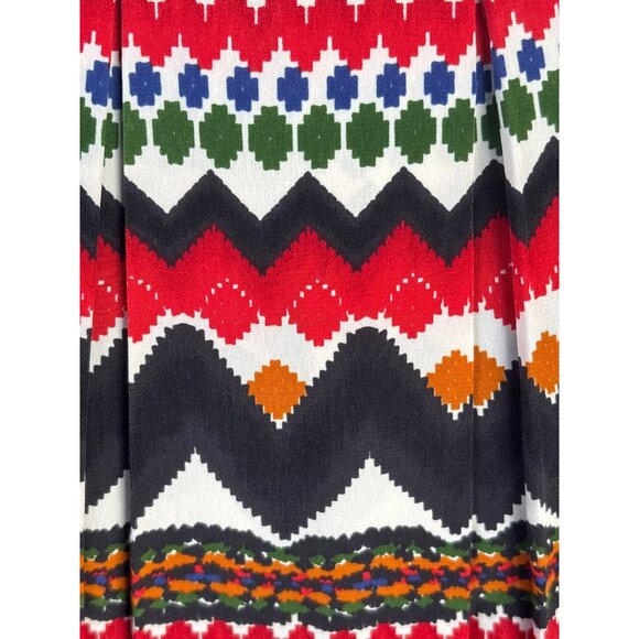 Fei Anthropologie Skirt‎ Size 6 Aztec Color Block Geo Print Full Pleated Lined - Picture 7 of 9